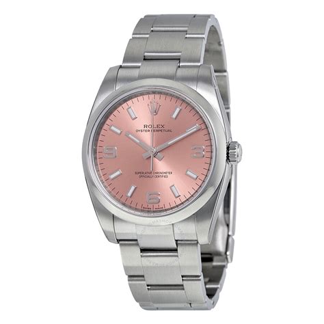 rolex stainless steel diamond markers pink dial|oyster steel Rolex watch.